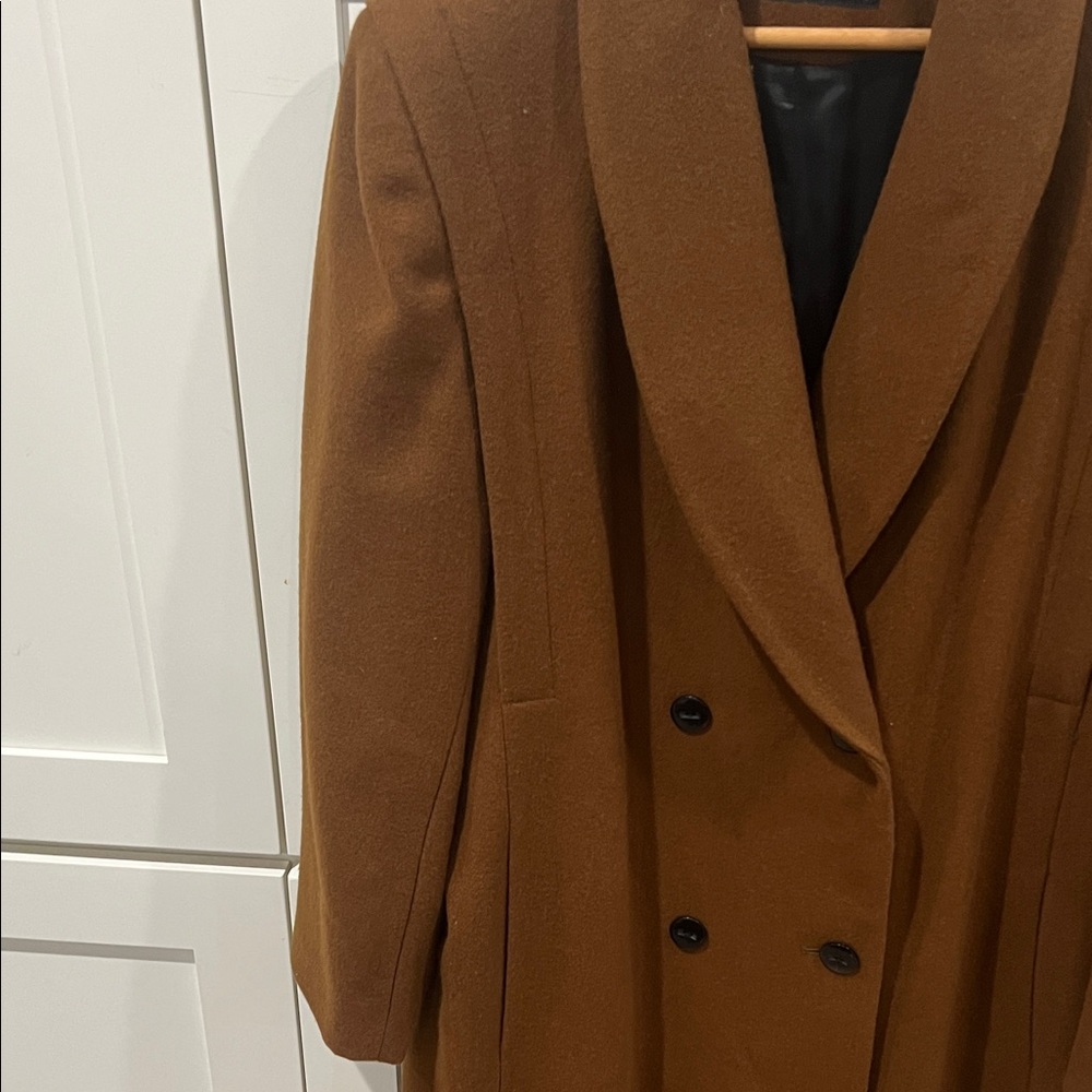 Donny brook Women’s Double-Breasted Brown Wool Coat - Picture 3 of 5